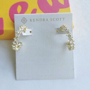 Kendra Scott - Cailin White Crystal Gold Hoop Earrings - NEW